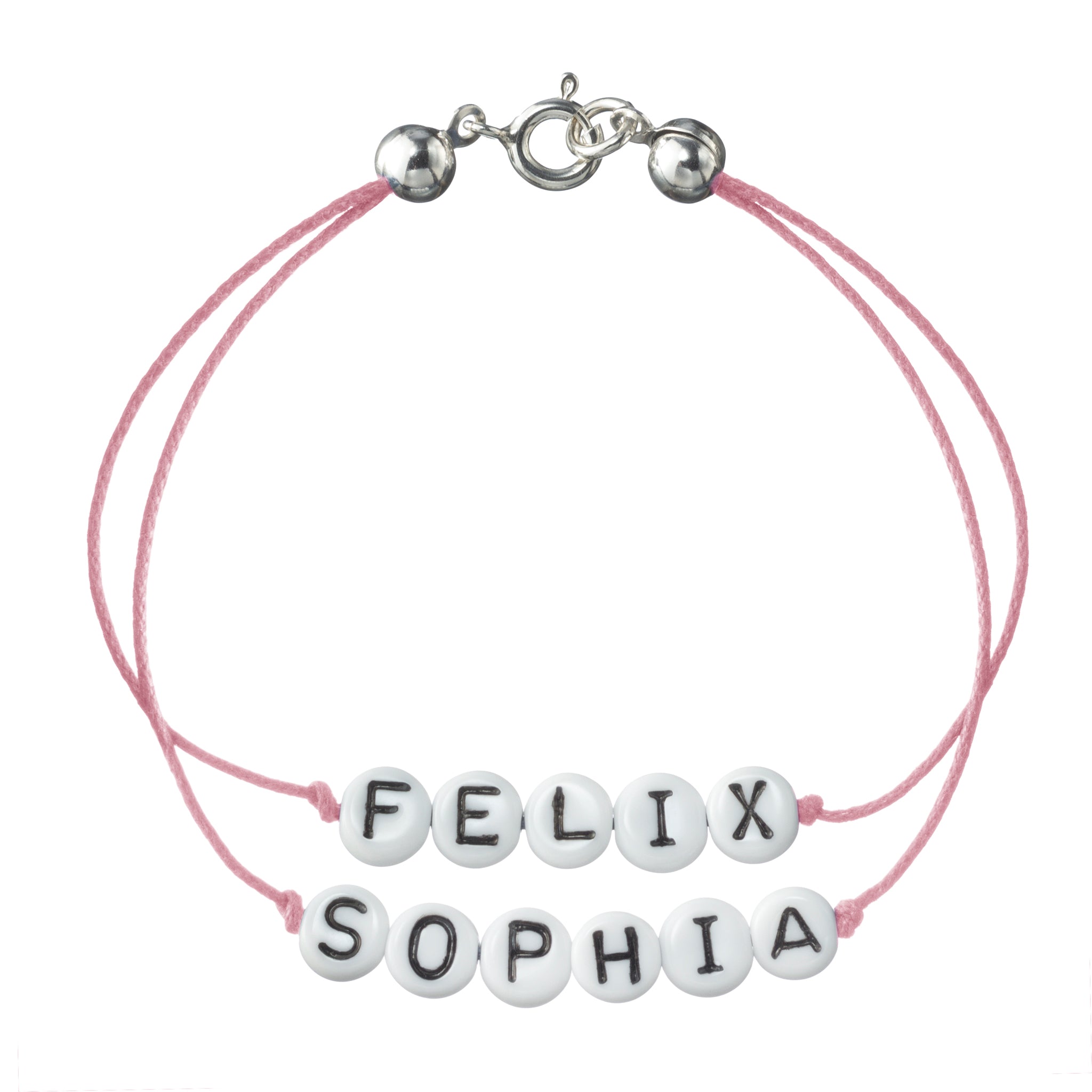 personalisiertes Doppelarmband mit Federring