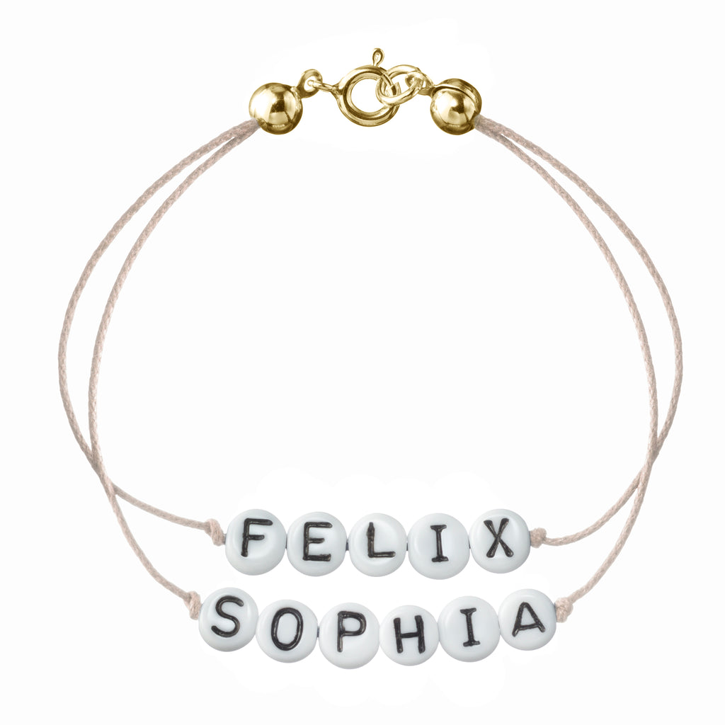 personalisiertes Doppelarmband mit Federring