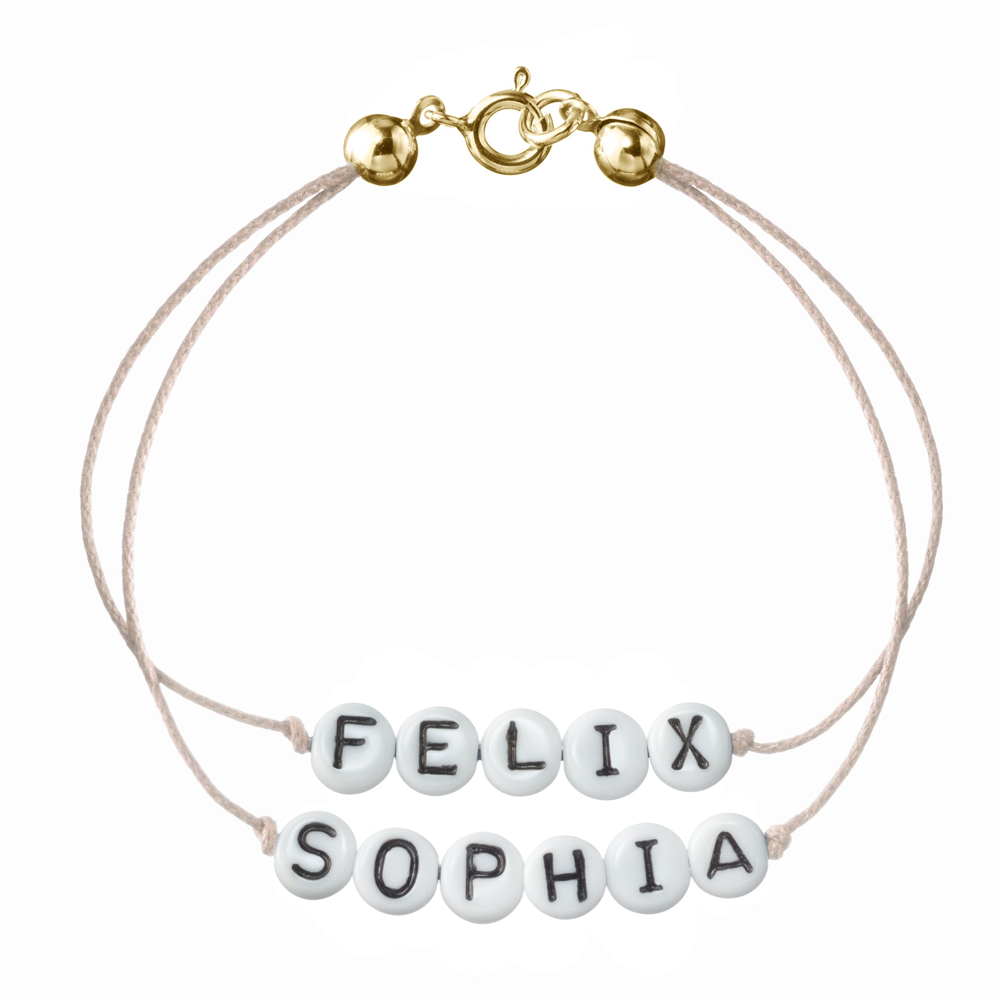 personalisiertes Doppelarmband mit Federring