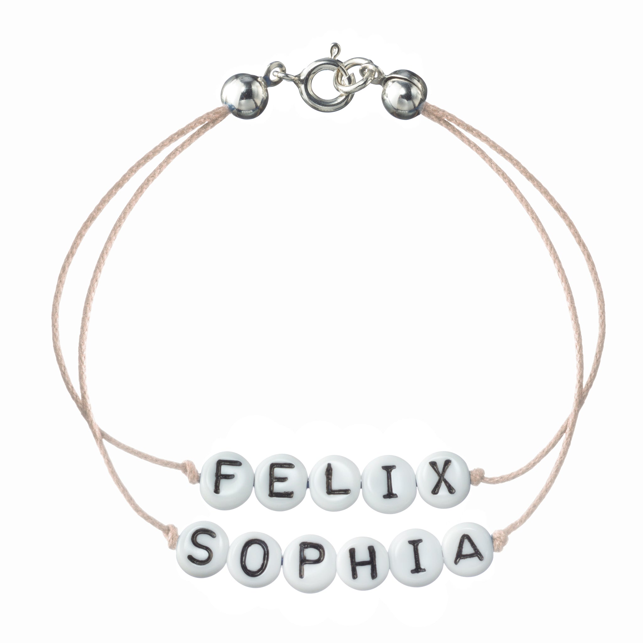personalisiertes Doppelarmband mit Federring