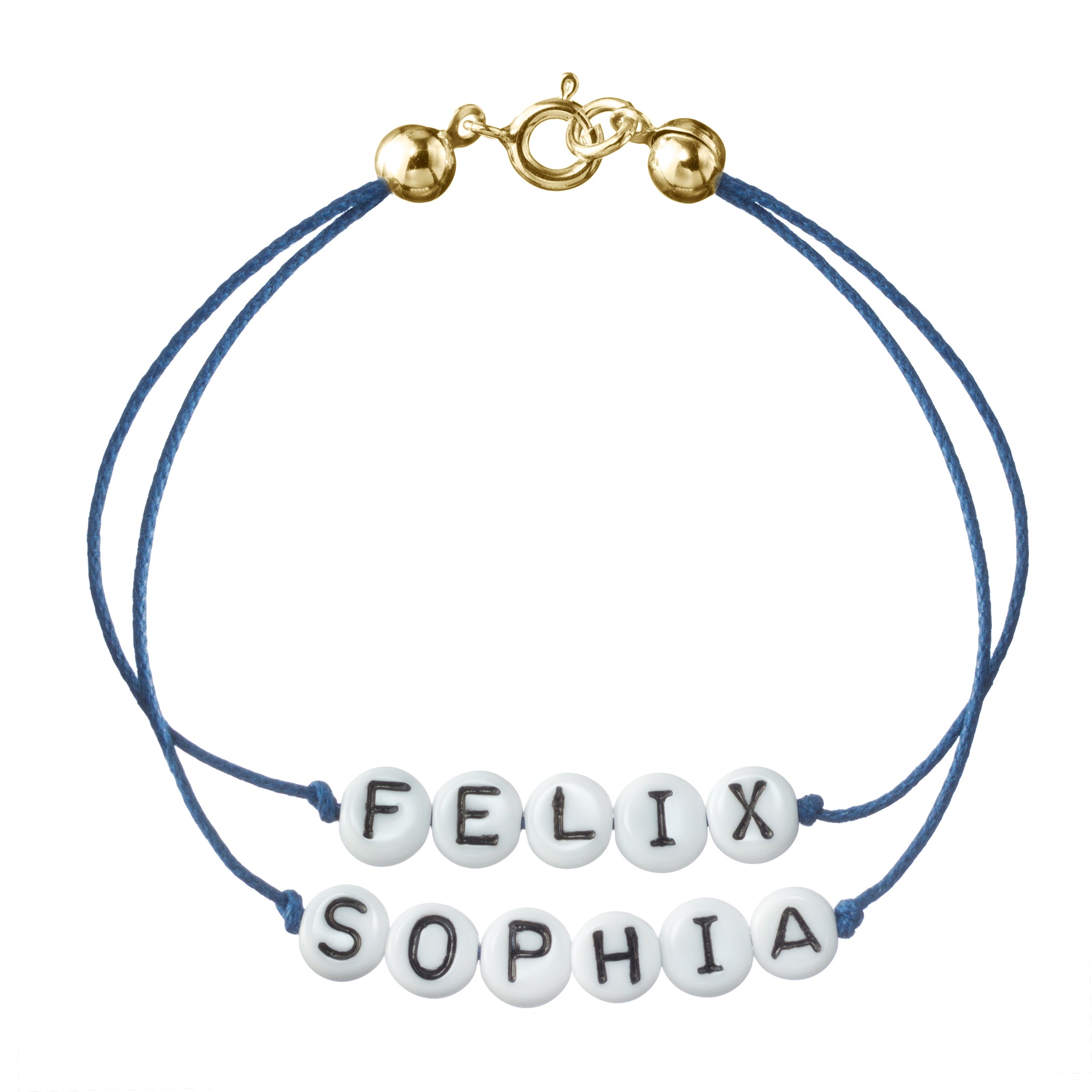 personalisiertes Doppelarmband mit Federring