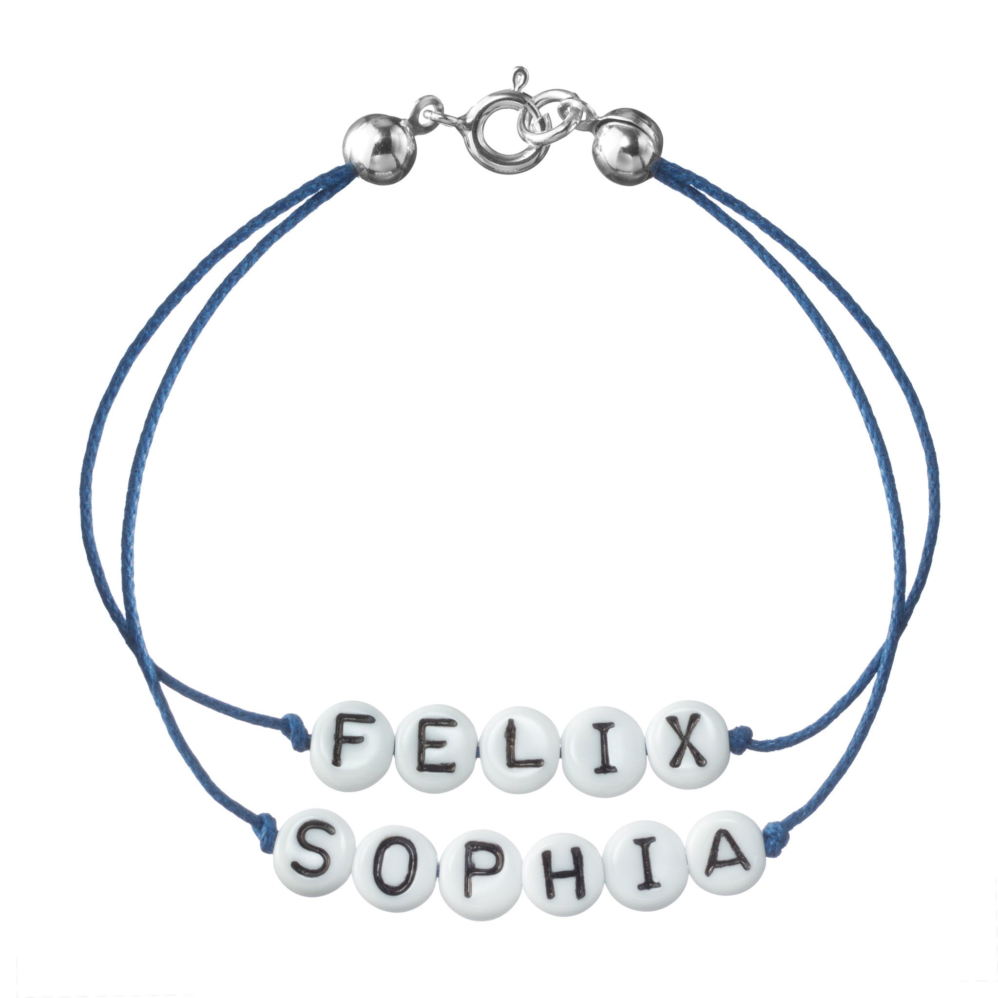 personalisiertes Doppelarmband mit Federring