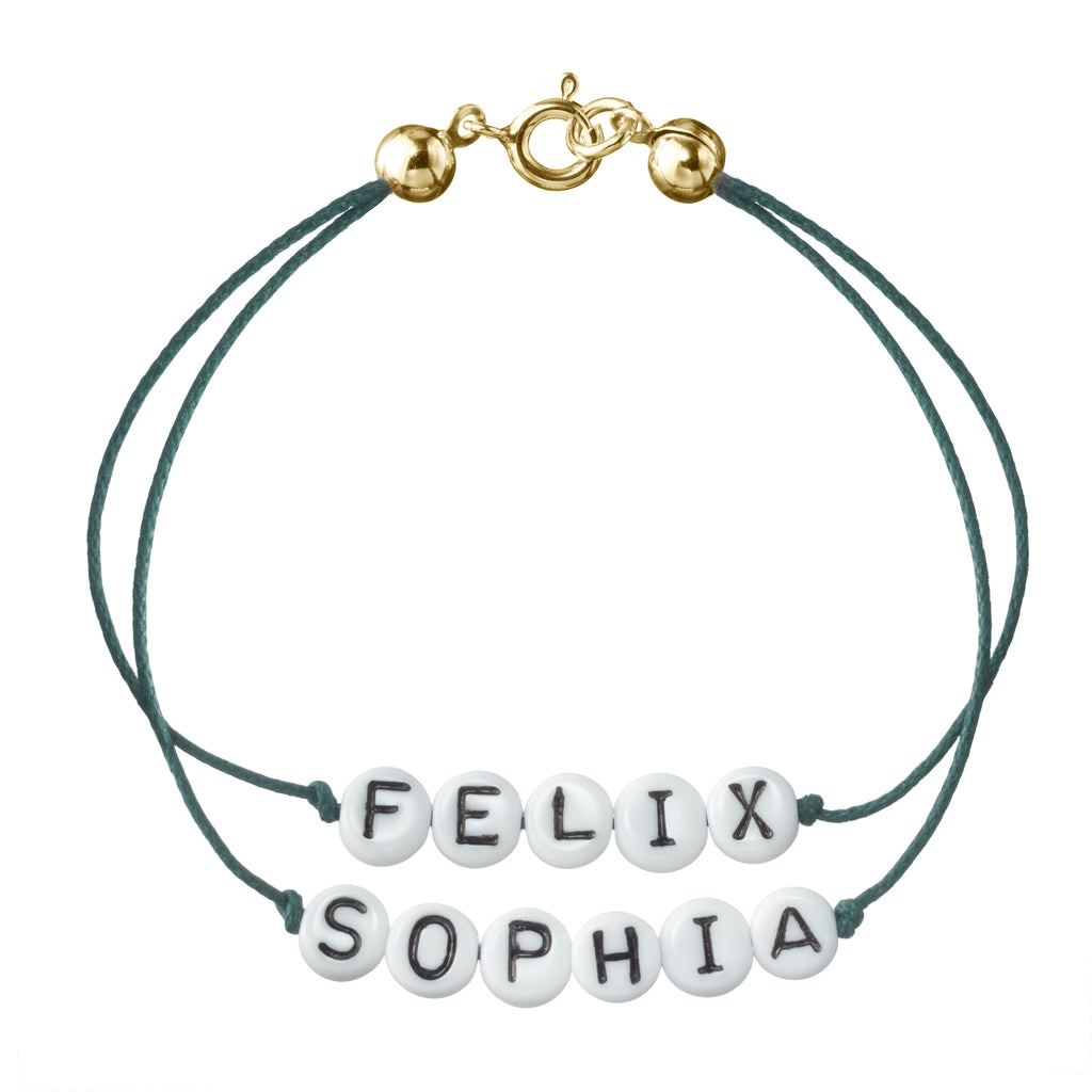 personalisiertes Doppelarmband mit Federring