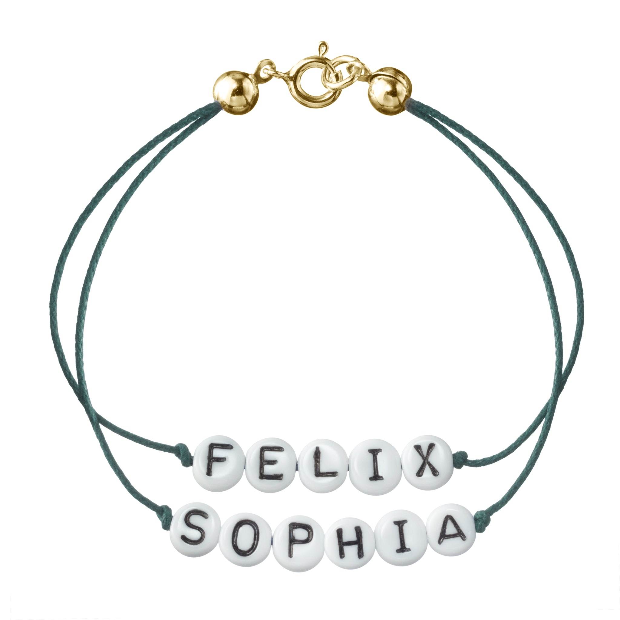 personalisiertes Doppelarmband mit Federring