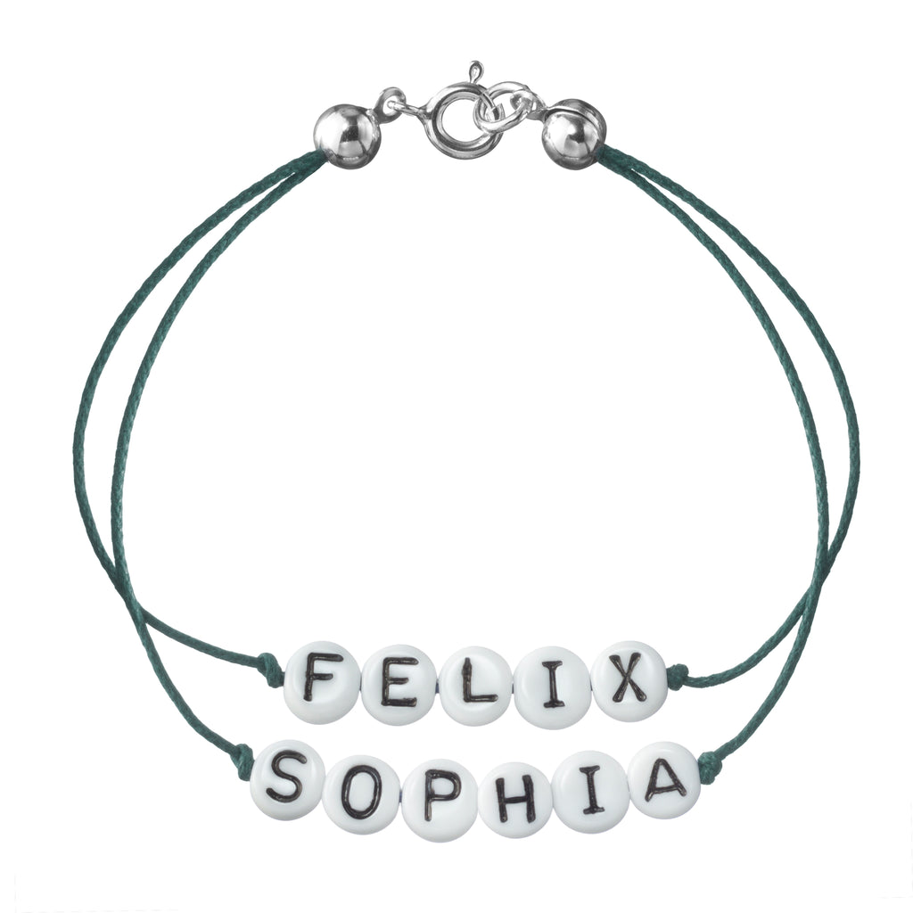 personalisiertes Doppelarmband mit Federring