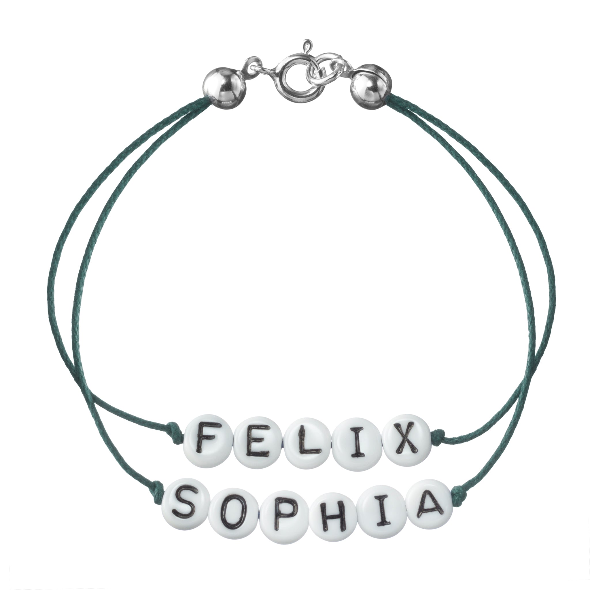 personalisiertes Doppelarmband mit Federring