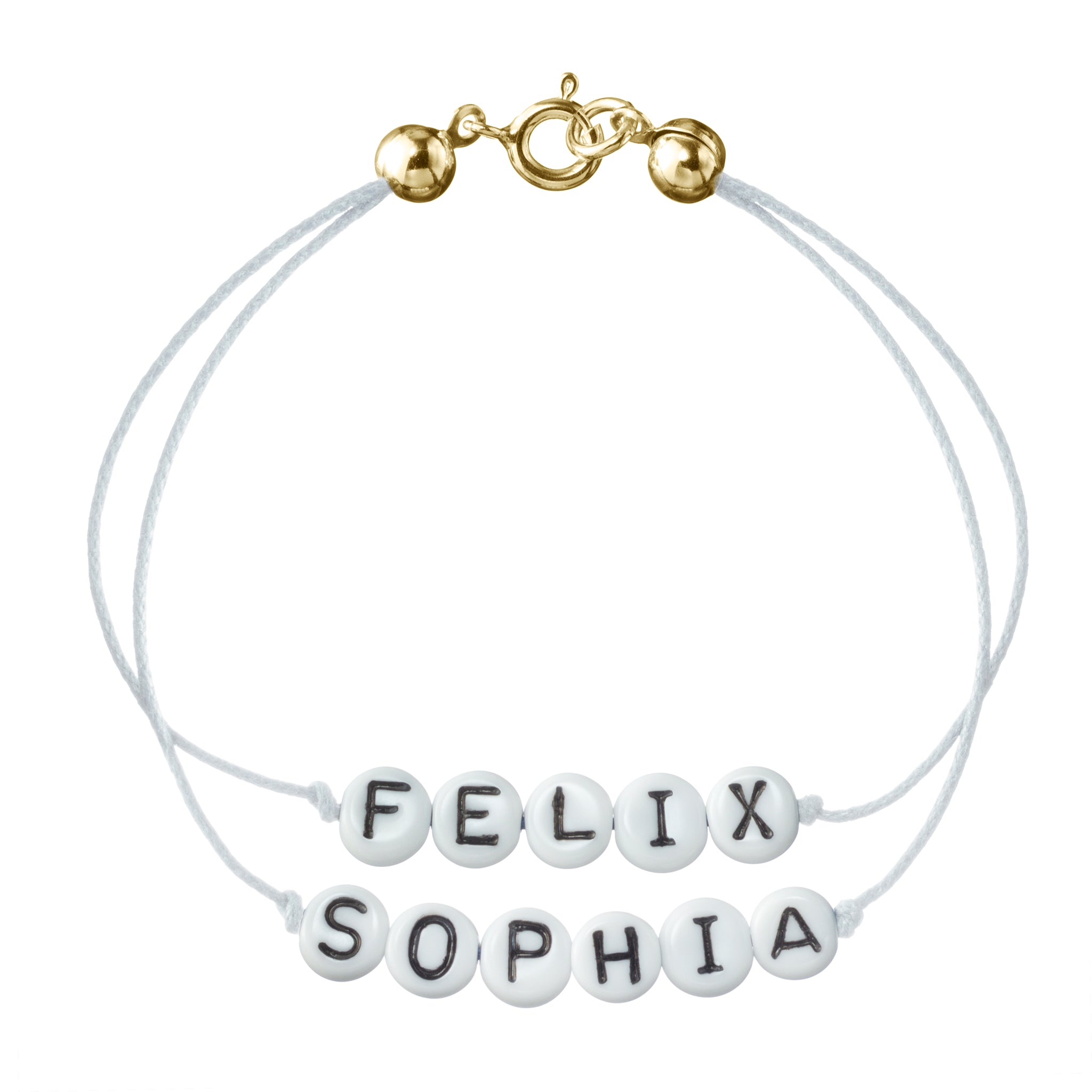 personalisiertes Doppelarmband mit Federring