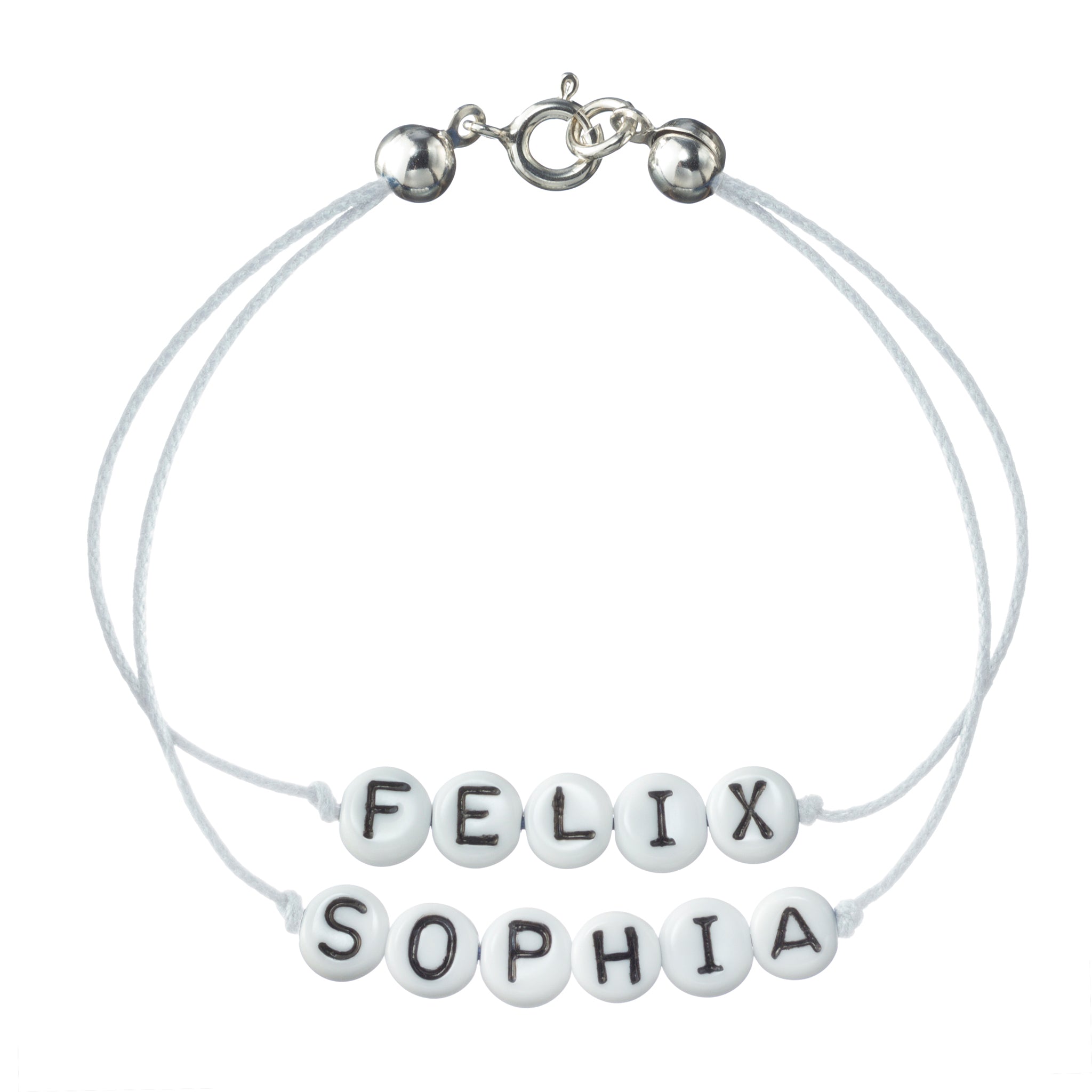 personalisiertes Doppelarmband mit Federring