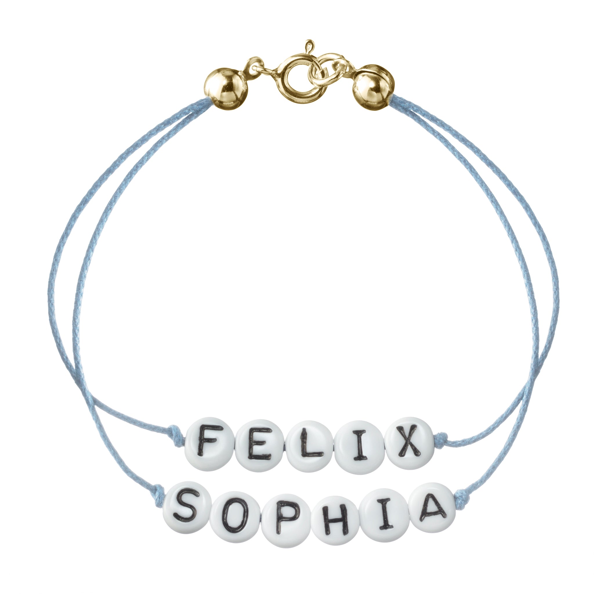personalisiertes Doppelarmband mit Federring