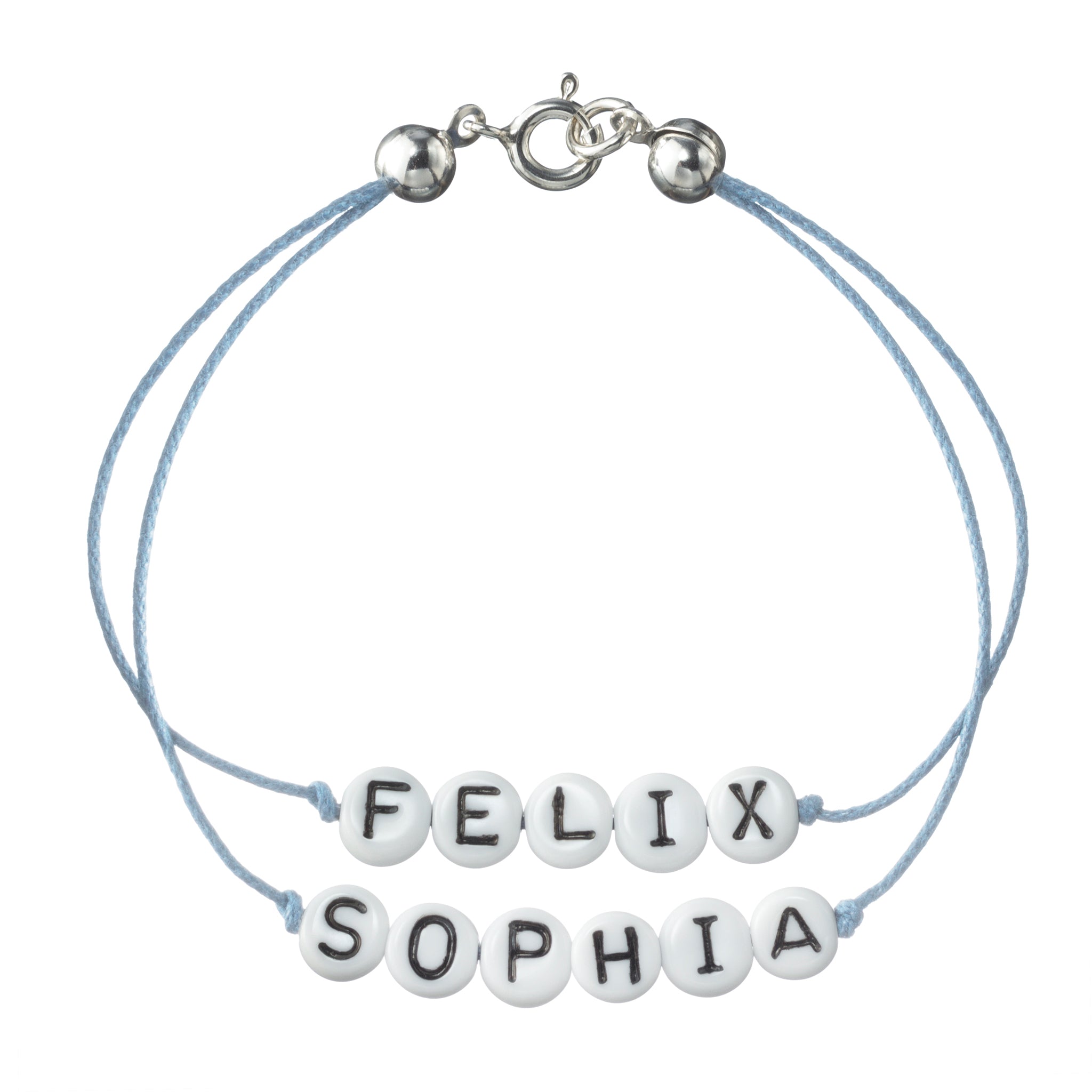 personalisiertes Doppelarmband mit Federring