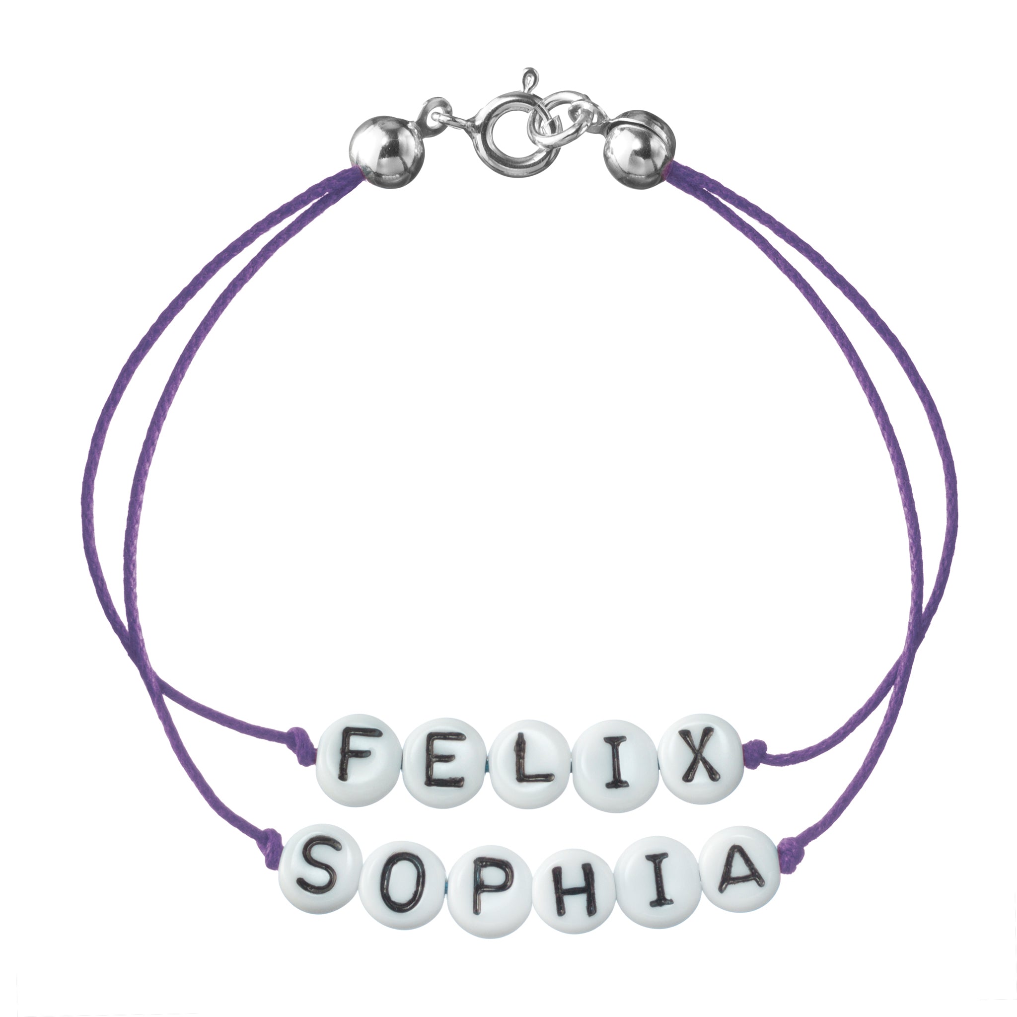 personalisiertes Doppelarmband mit Federring