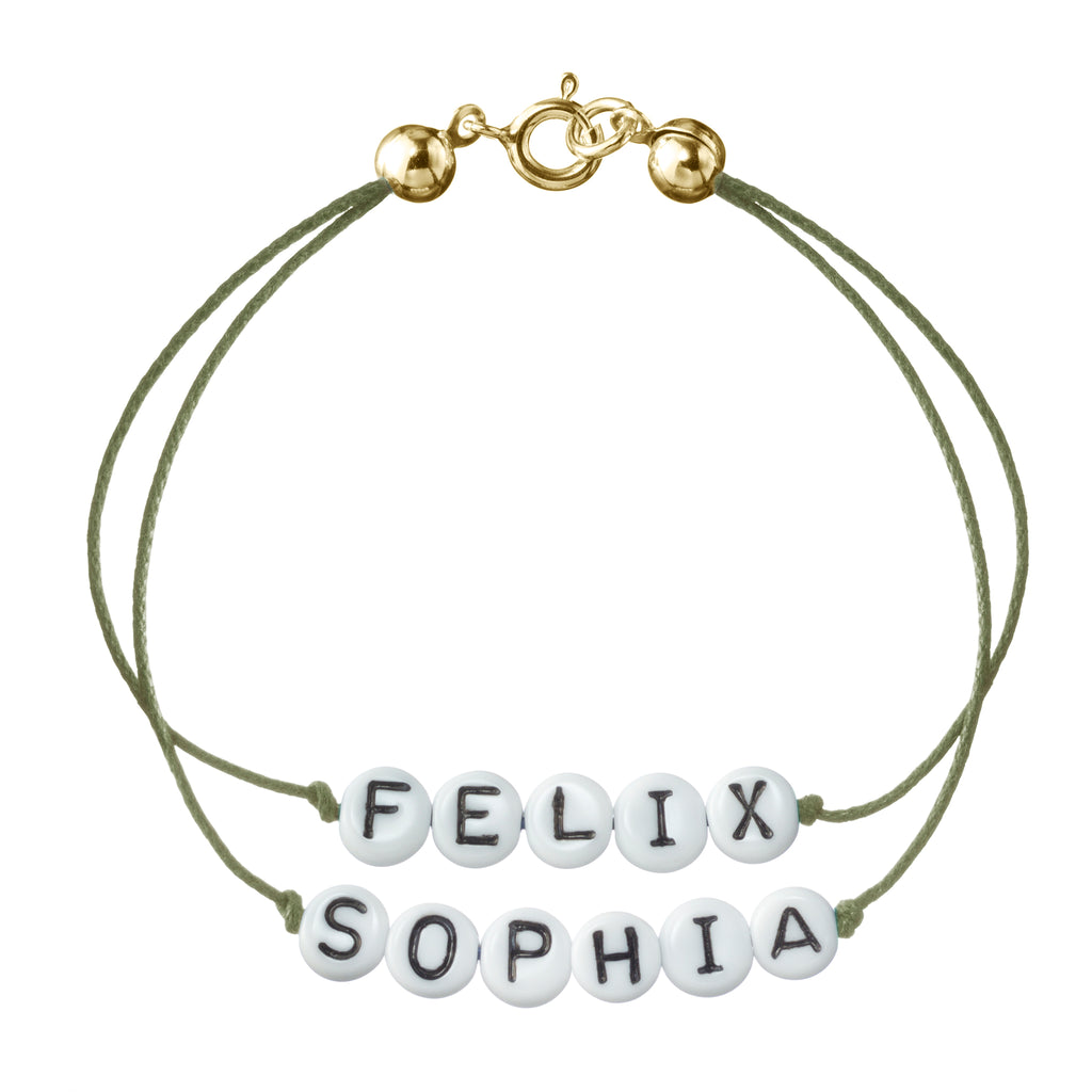 personalisiertes Doppelarmband mit Federring
