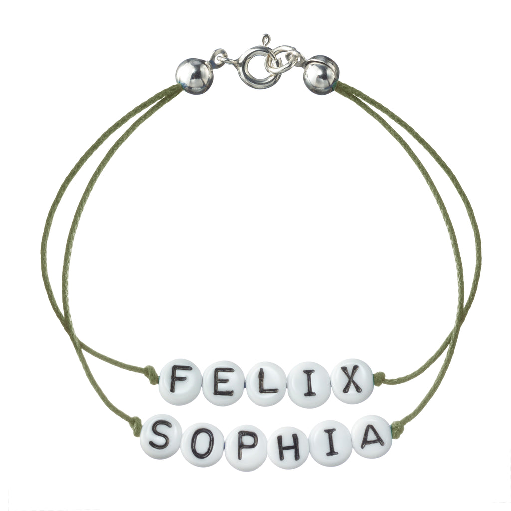 personalisiertes Doppelarmband mit Federring