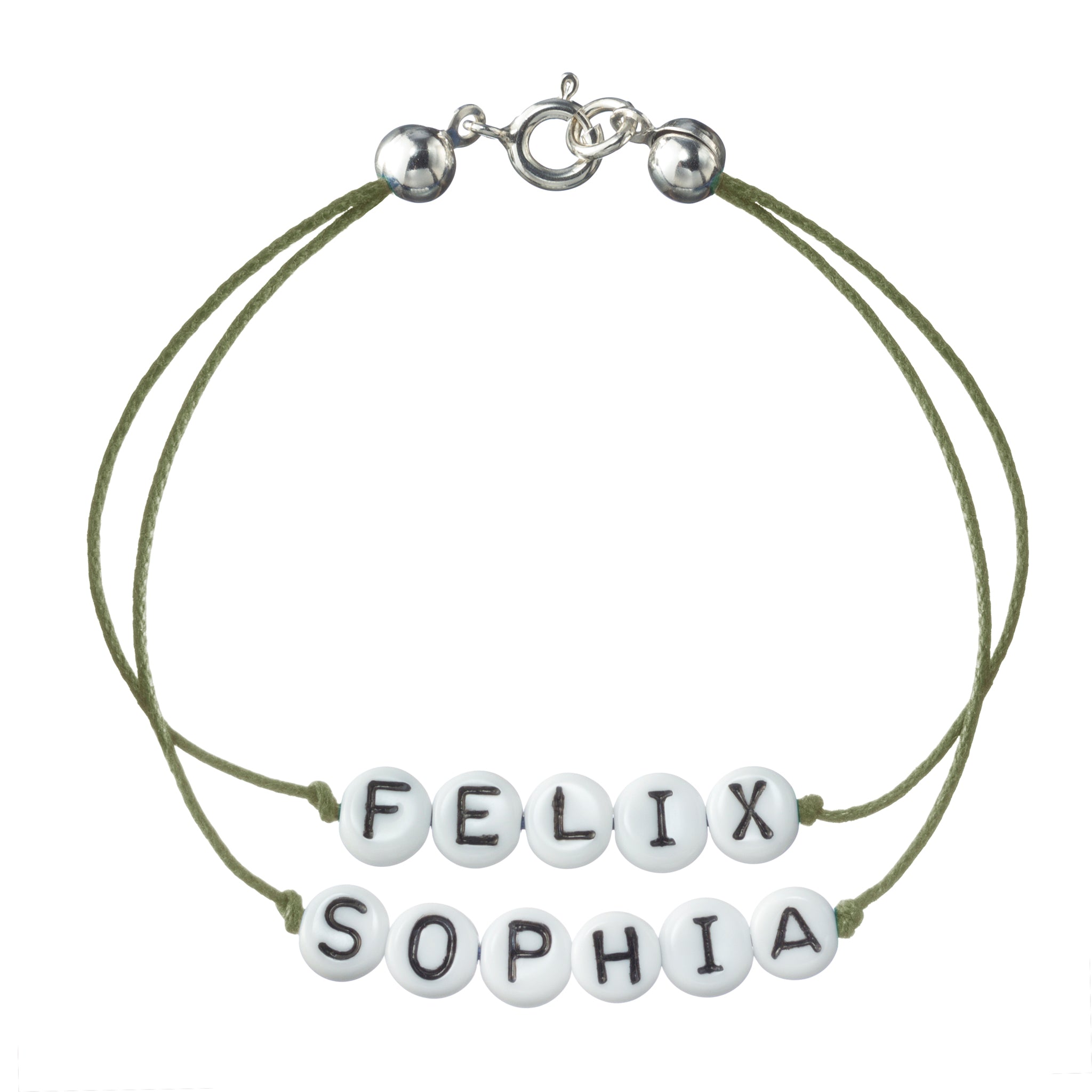personalisiertes Doppelarmband mit Federring