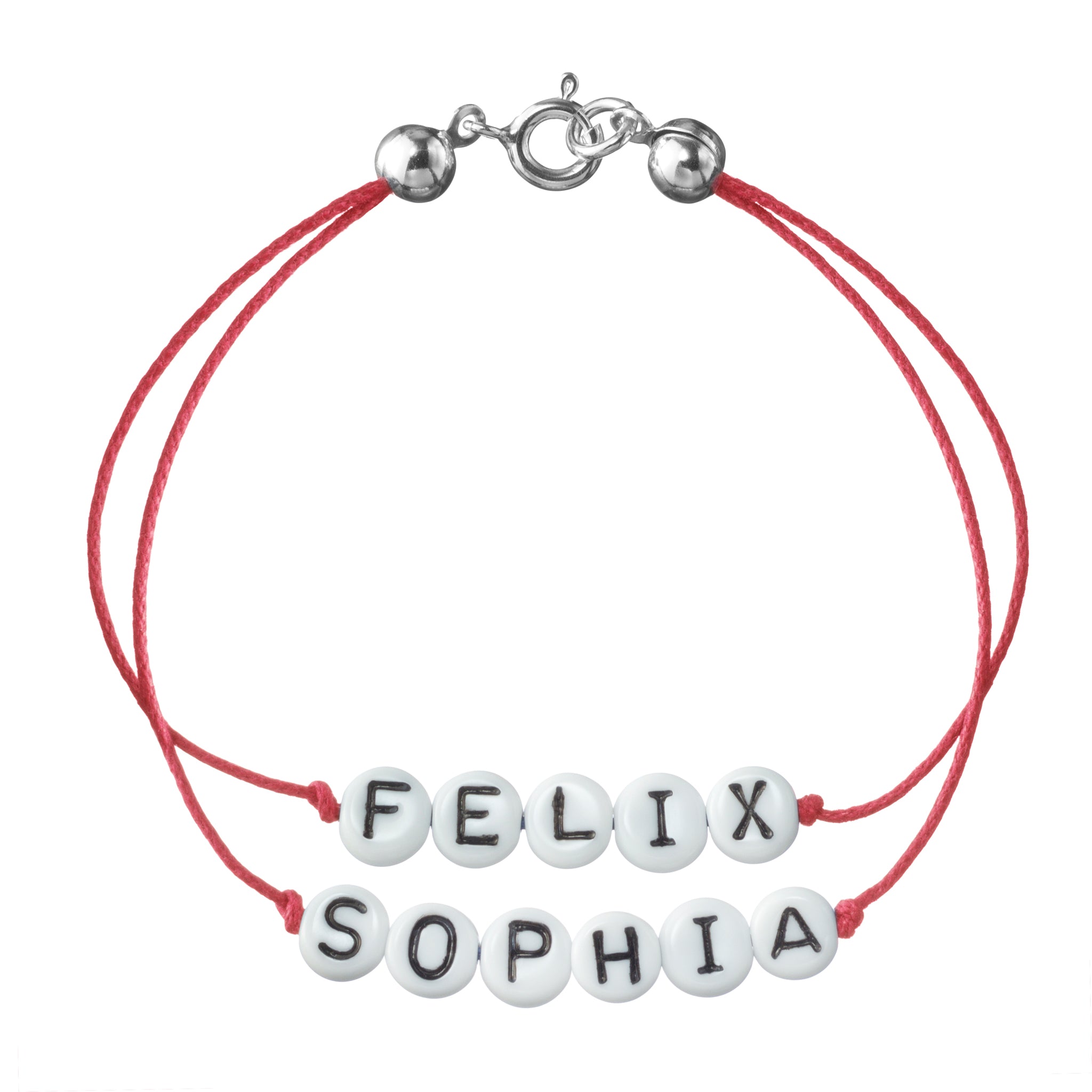 personalisiertes Doppelarmband mit Federring