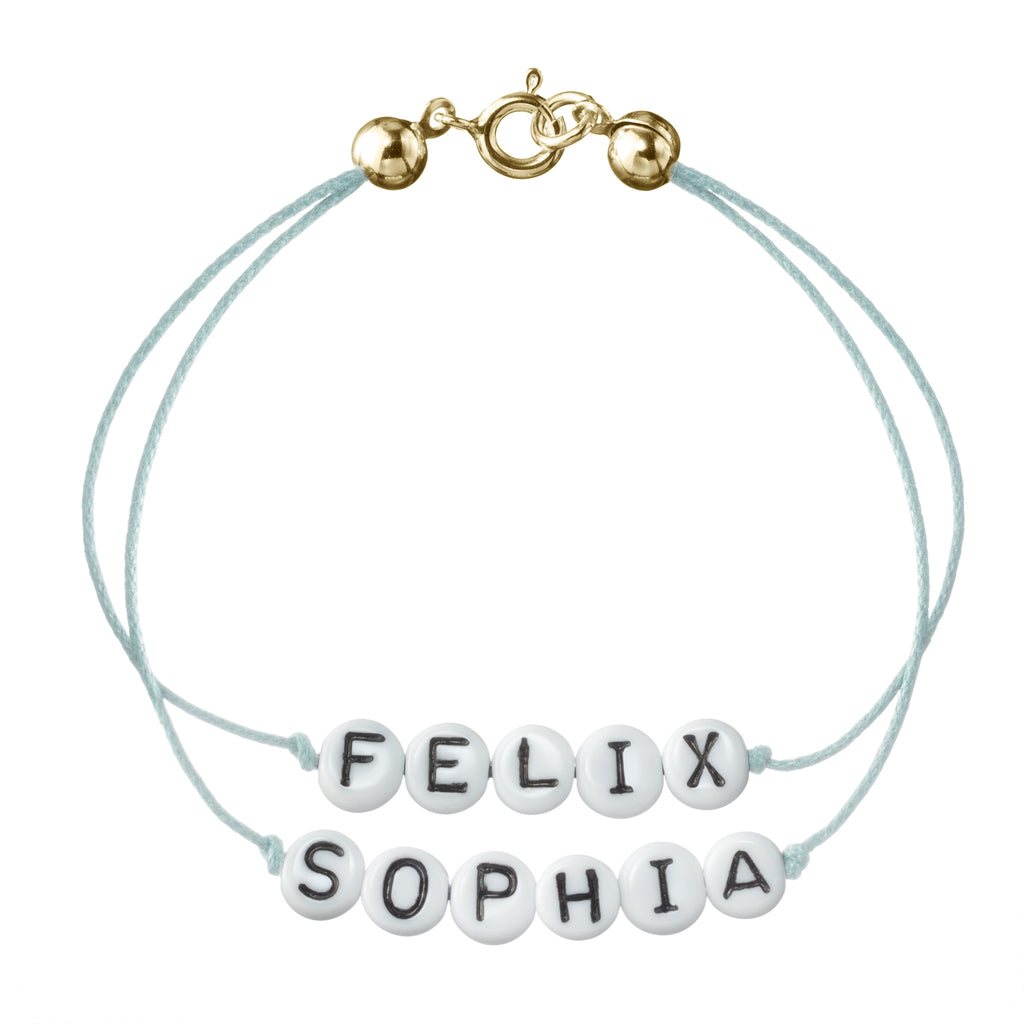 personalisiertes Doppelarmband mit Federring