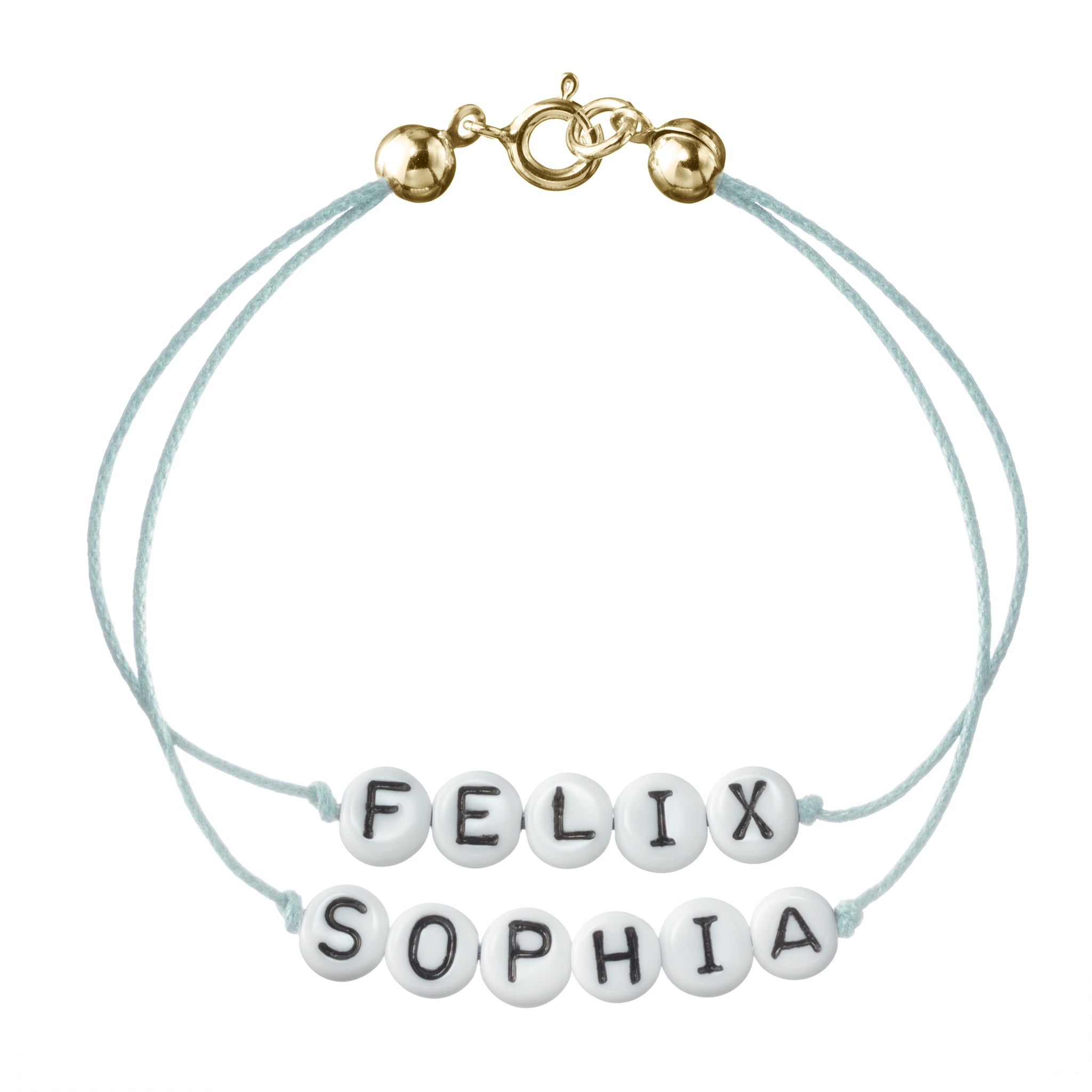 personalisiertes Doppelarmband mit Federring