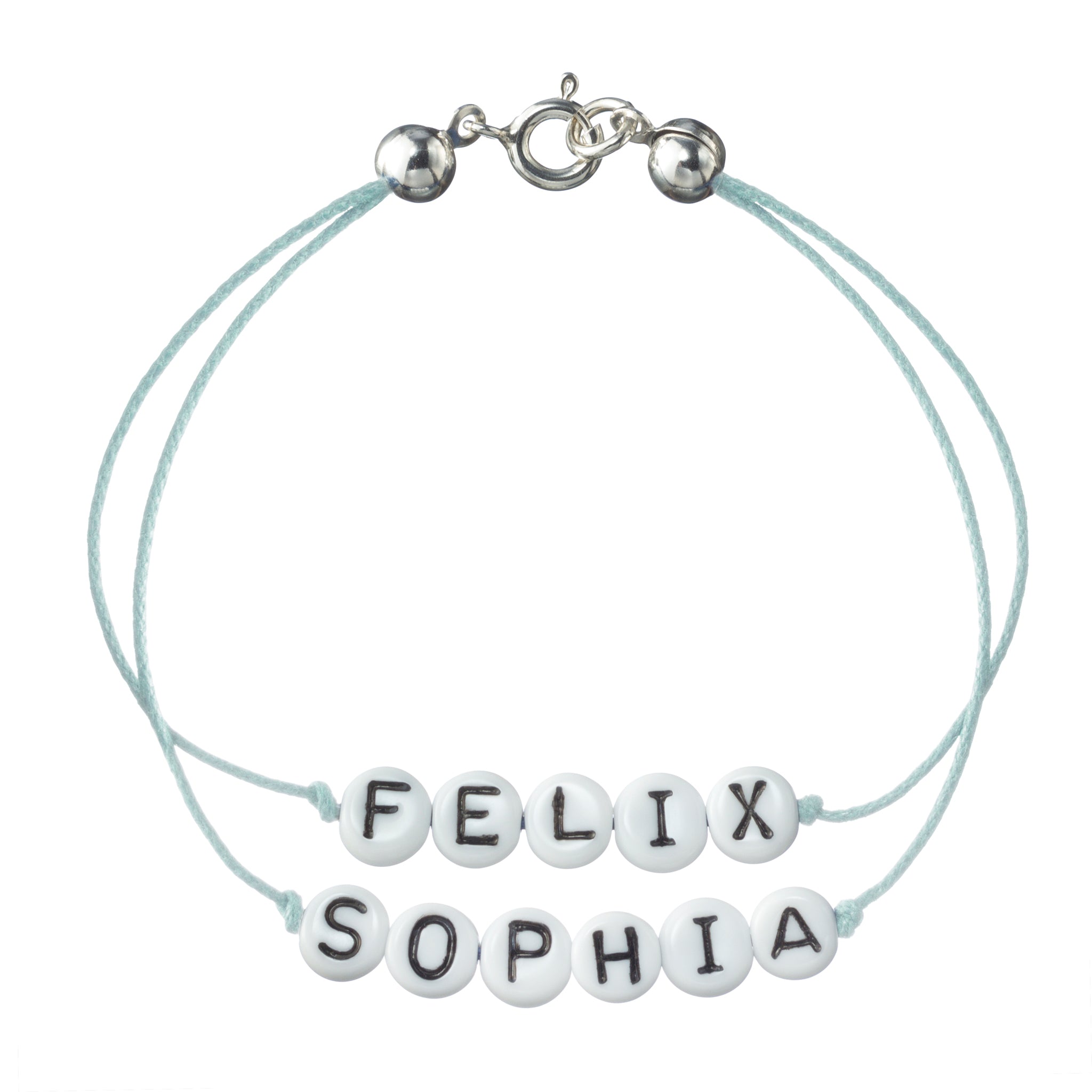personalisiertes Doppelarmband mit Federring