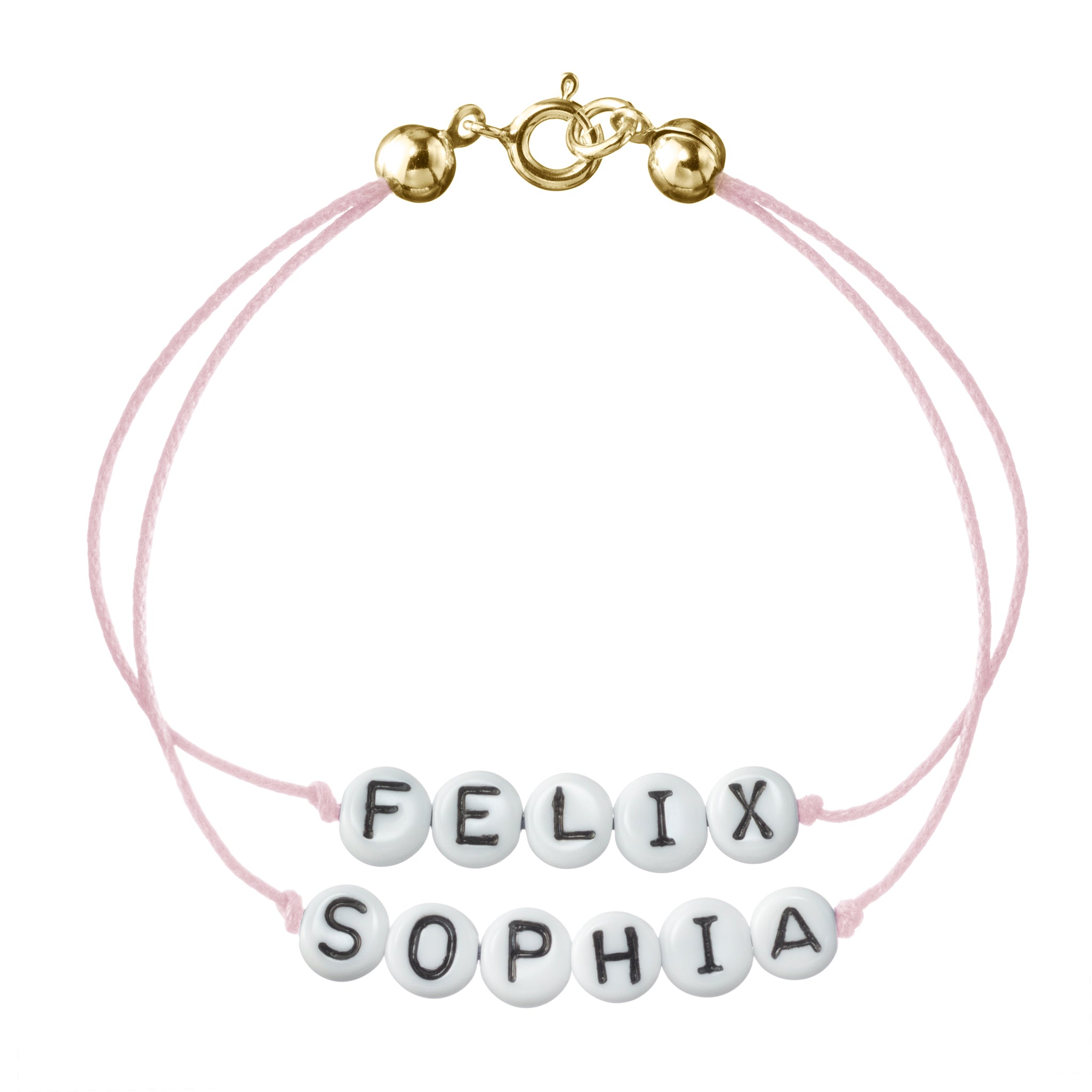 personalisiertes Doppelarmband mit Federring