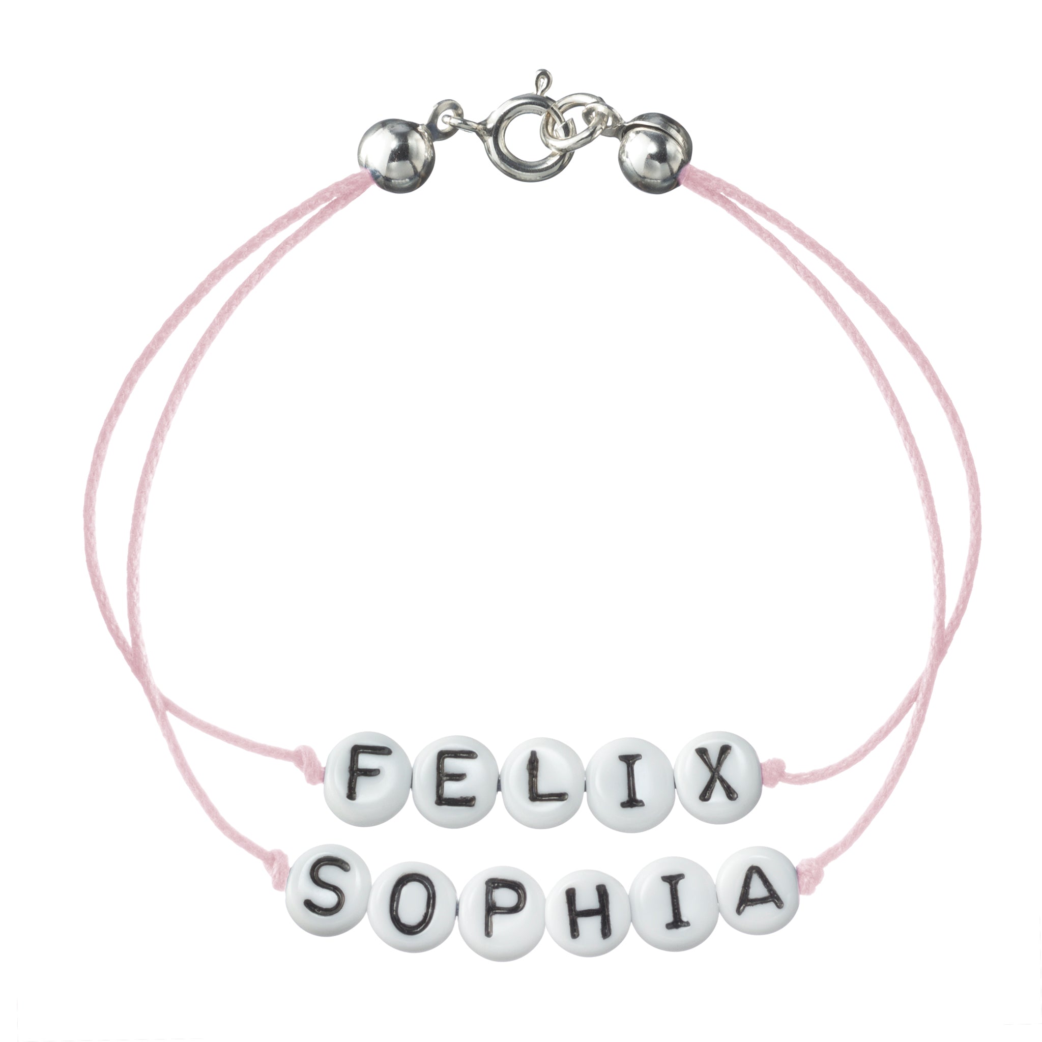 personalisiertes Doppelarmband mit Federring