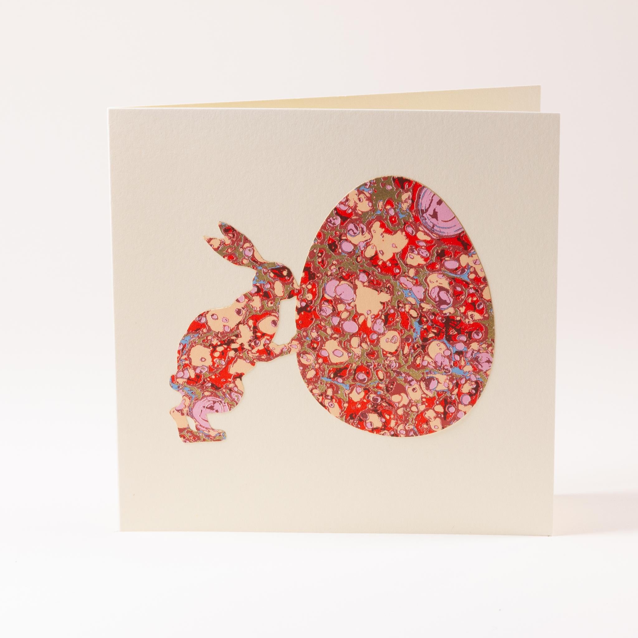 Greeting card "Rabbit with egg"
