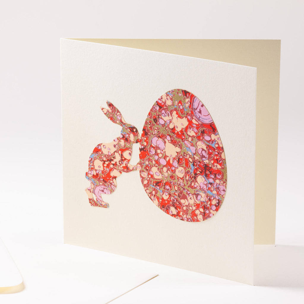Greeting card "Rabbit with egg"
