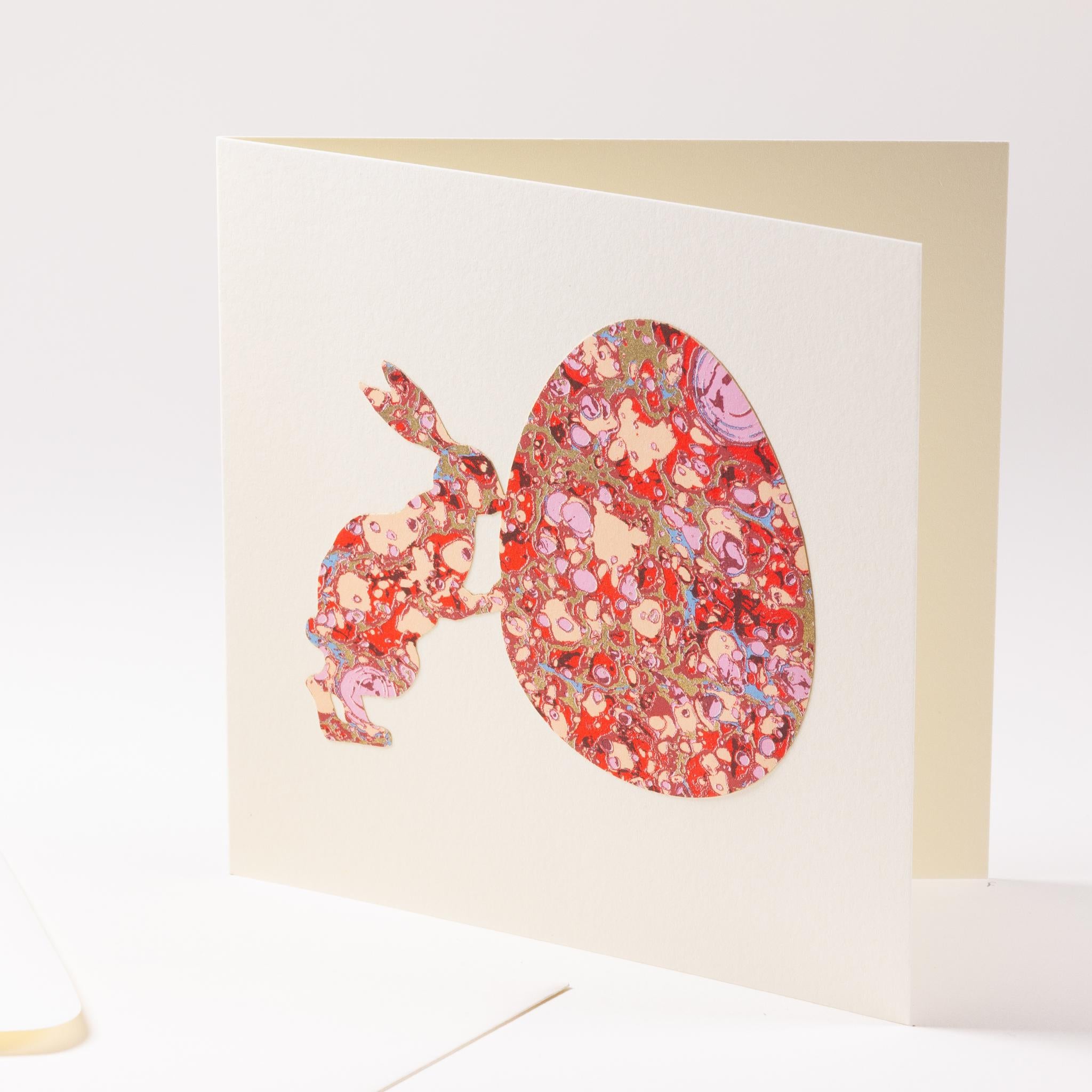 Greeting card "Rabbit with egg"