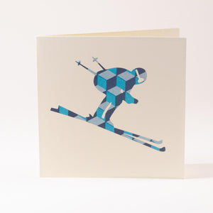 Grusskarte  "Skifahrer"