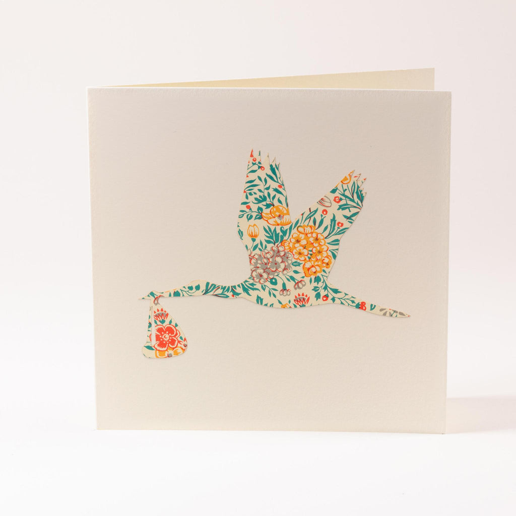Greeting card "Stork with baby"