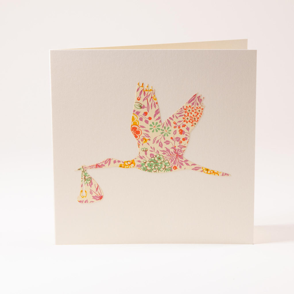 Greeting card "Stork with baby"