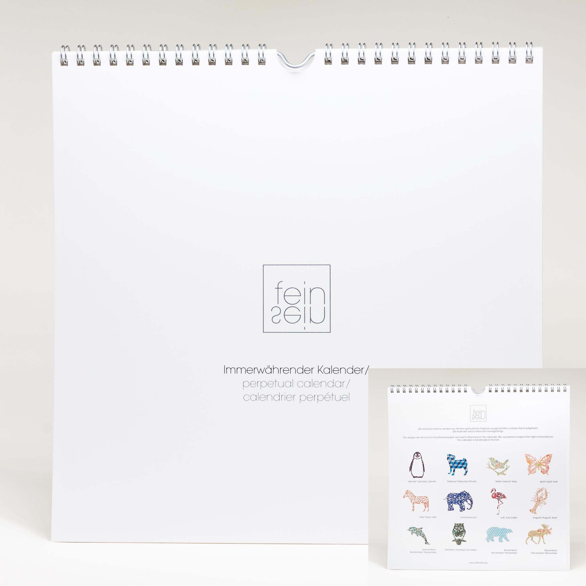 Perpetual calendar - animal motifs