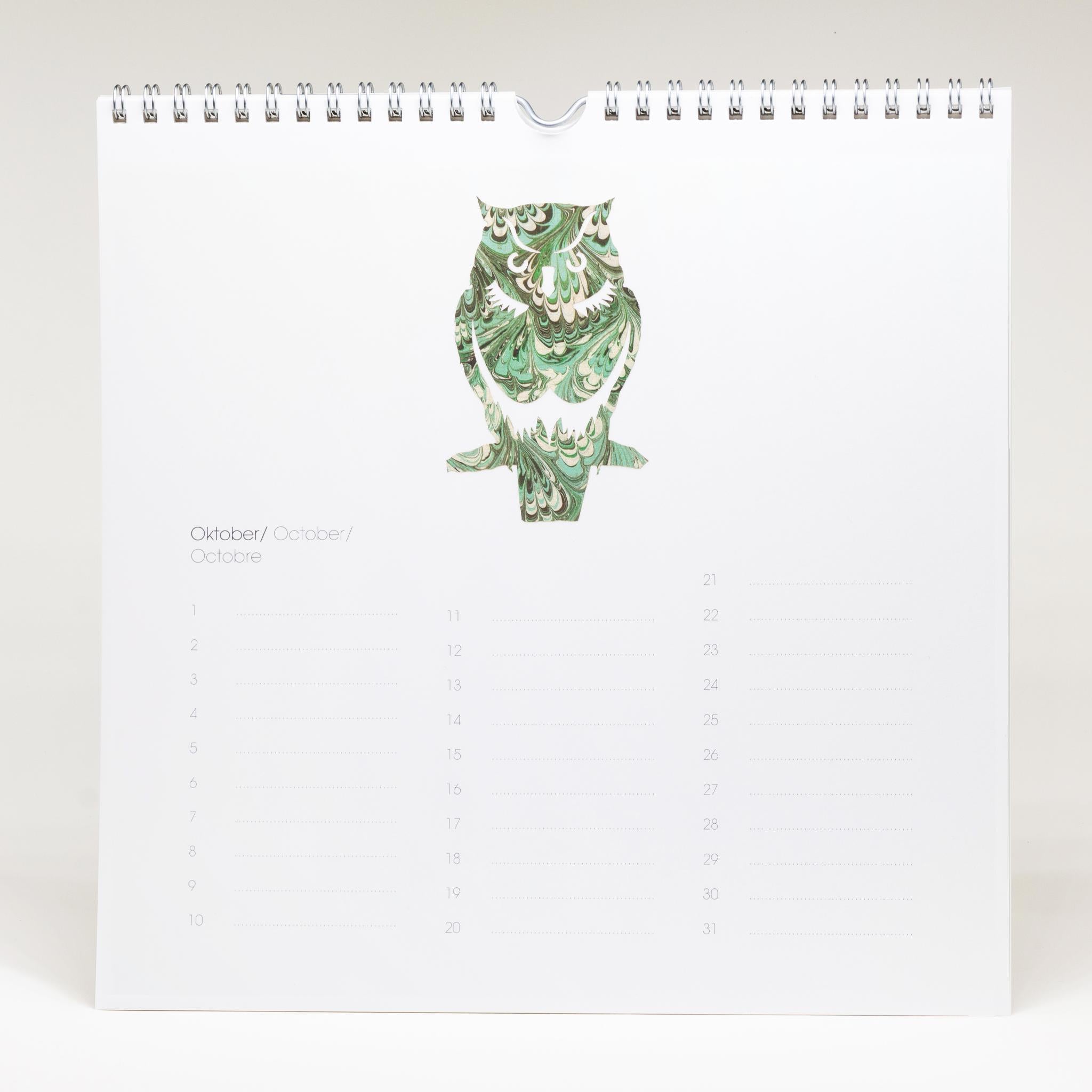 Perpetual calendar - animal motifs